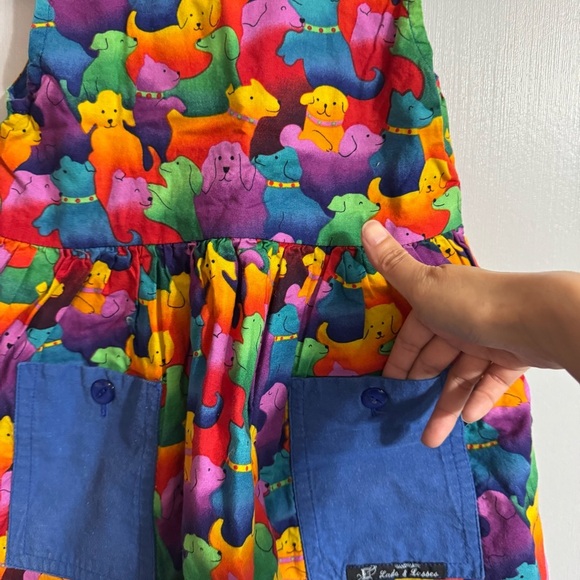 Blue and Red Reversible Sleeveless Scoop Neck Sundress Size 4 - Picture 5 of 7